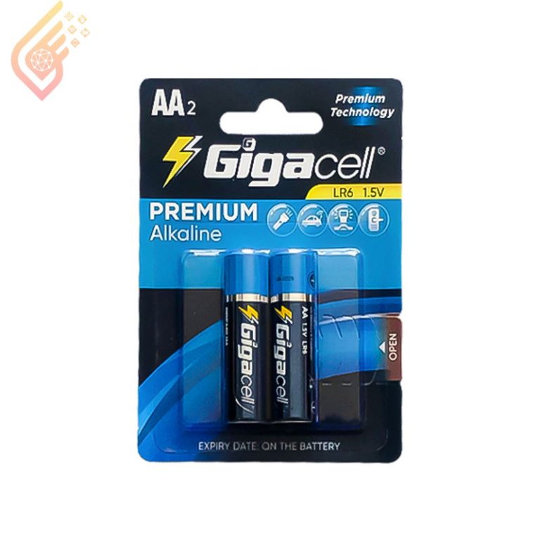 باتری قلمی آلکالاین گیگاسل مدل PREMIUM ALKALINE LR6 AA2 دو عددی