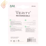 باتری نیم قلمی شارژی وریتی مدل Verity Rechargeable Ni-MH HR03 AAA 900mAh