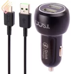 شارژر فندکی فست شارژ تسکو مدل TSCO TCG 38 3A QC3.0 PD 36W