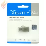 فلش مموری ۶۴ گیگ وریتی مدل Verity O511 Dual Drive OTG Type-C USB3