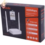 مودم روتر ۲ آنتن تندا مدل Tenda D301 V4 ADSL2+ N300 300Mbps