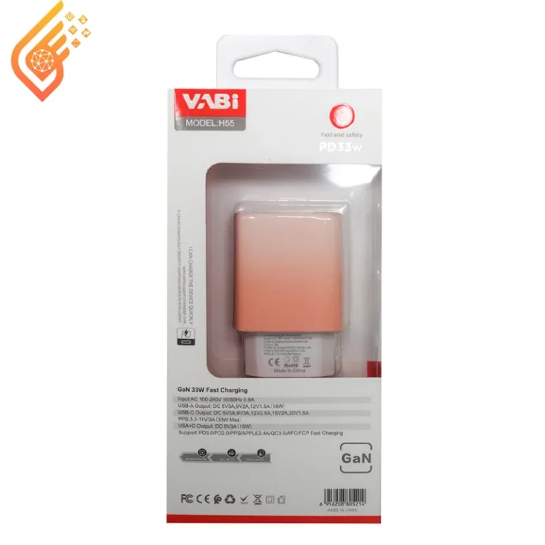 کلگی شارژر 33 وات دو پورت وابی مدل Vabi H55 قرمز