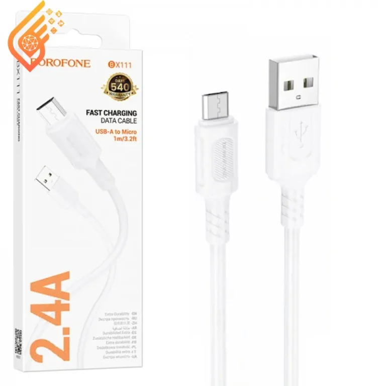 کابل اندروید میکرو USB بروفون طول 1 متر مدل BOROFONE BX111