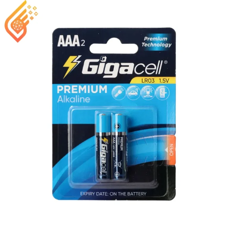 باتری دوتایی نیم قلمی آلکالاین Gigacell LR03 1.5V AAA