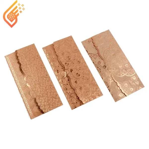 پاکت پول زرکوب اکلیلی 90x190mm