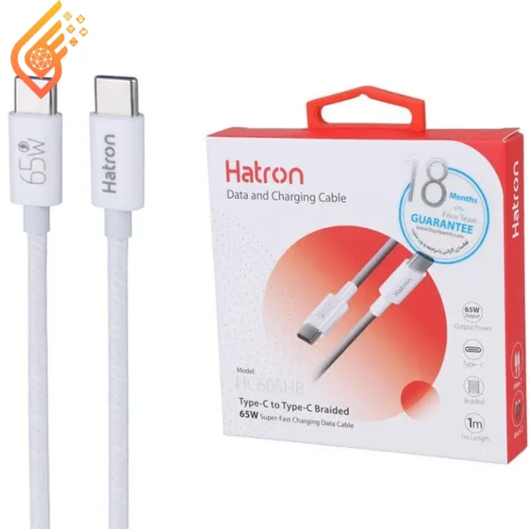 کابل دو سر تایپ سی فست شارژ 65 وات هترون HC605HB