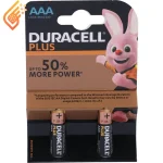باتری دوتایی نیم قلمی Duracell Plus LR03/MN2400 1.5V AAA