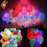 بادکنک چراغ دار 12 اینچ رنگی بسته 5 عددی