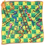 بازی فکری منچ و مارپله پارچه ای 33*33 سانتی متر آهو