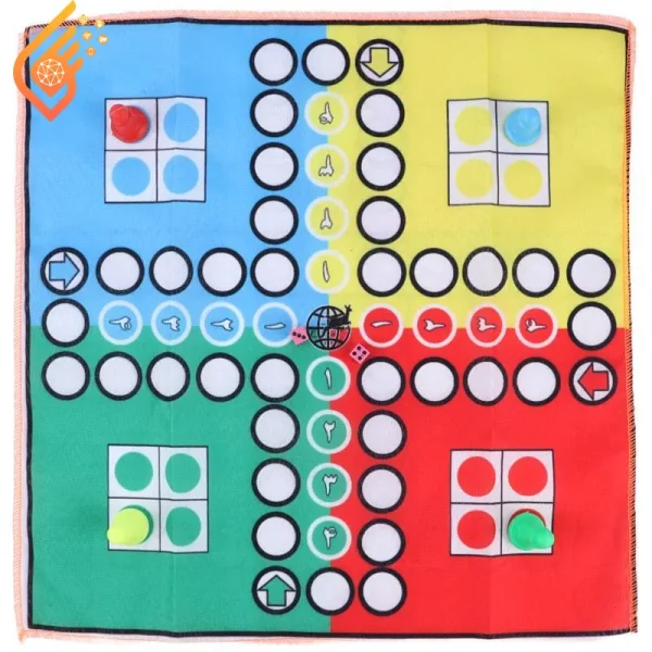 بازی فکری منچ و مارپله پارچه ای 33*33 سانتی متر آهو