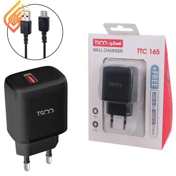 شارژر دیواری تسکو 10.5 وات مدل TTC 165 2.1A