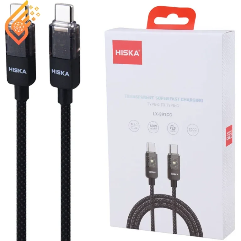 کابل دو سر تایپ سی فست شارژ 60 وات هیسکا مدل Hiska LX-891CC