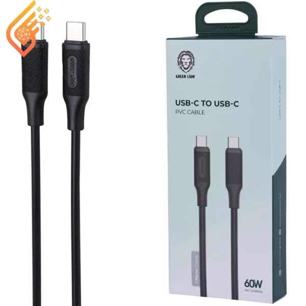 کابل دو سر تایپ سی فست شارژ 60 وات گرین لاین GNPVC60CTCBK