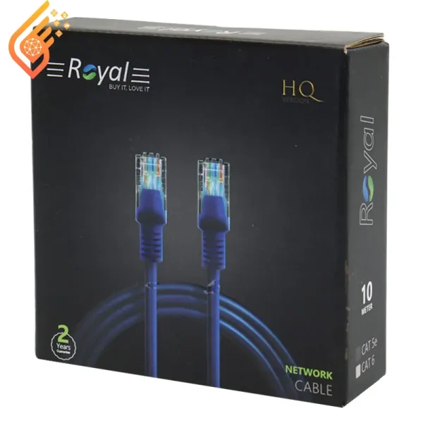 کابل شبکه Royal Cat5e 10m پک دار