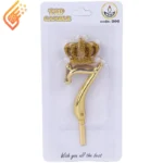 شمع تولد عدد تاج دار طلایی تاپ کندل