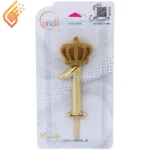 شمع تولد عدد تاج دار طلایی تاپ کندل