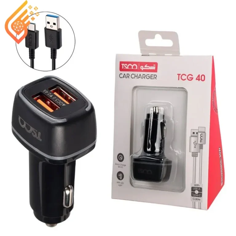 شارژر فندکی 18 وات تسکو مدل TSCO TCG40 + کابل تایپ سی