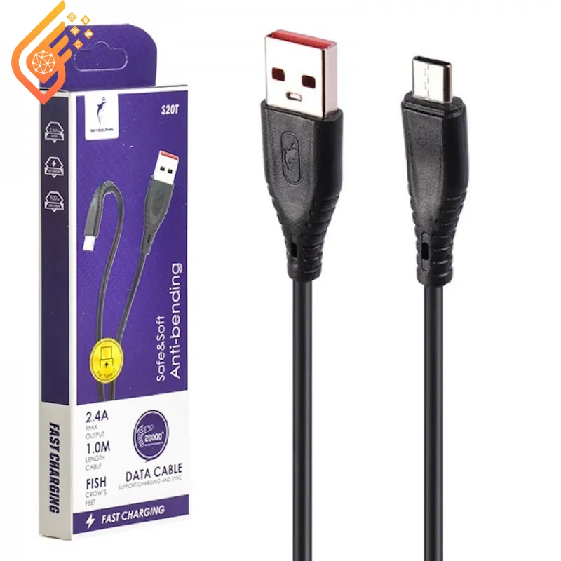 کابل شارژ تایپ سی مدل اسکای دلفین Sky Dolphin S20T 2.4A (1) کابل شارژ تایپ سی مدل اسکای دلفین Sky Dolphin S20T 2.4A