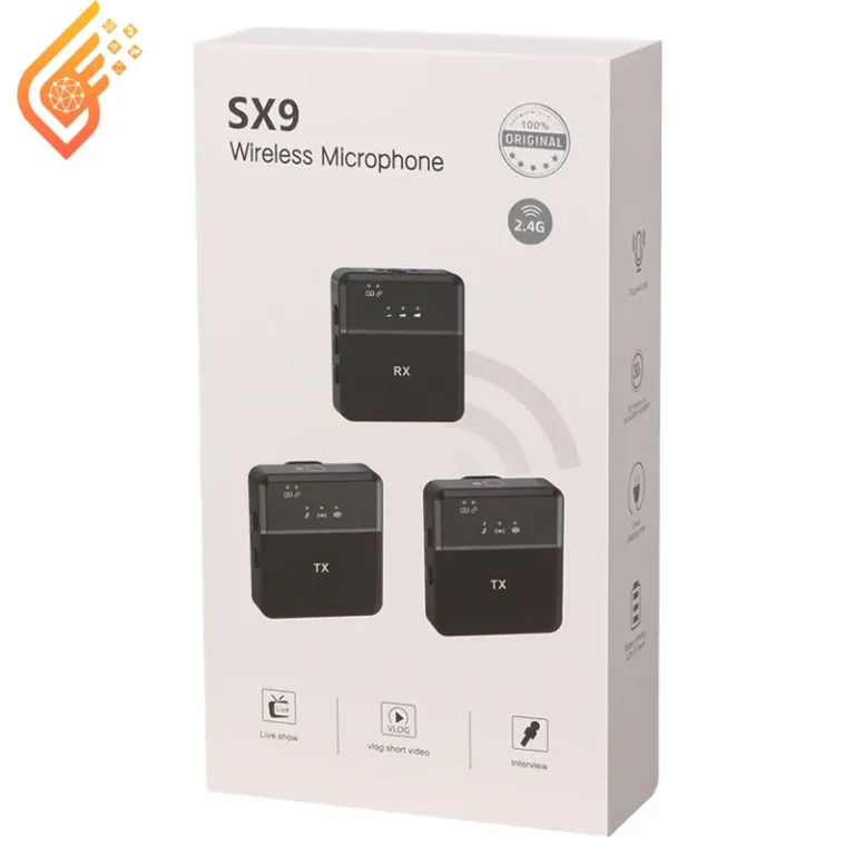 میکروفون یقه ای بی سیم دوتایی لایتنینگ SX9 Lightning3.5mm