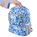 کیف کوله پشتی مدرسه کد D01010 طرح فضانورد آبی